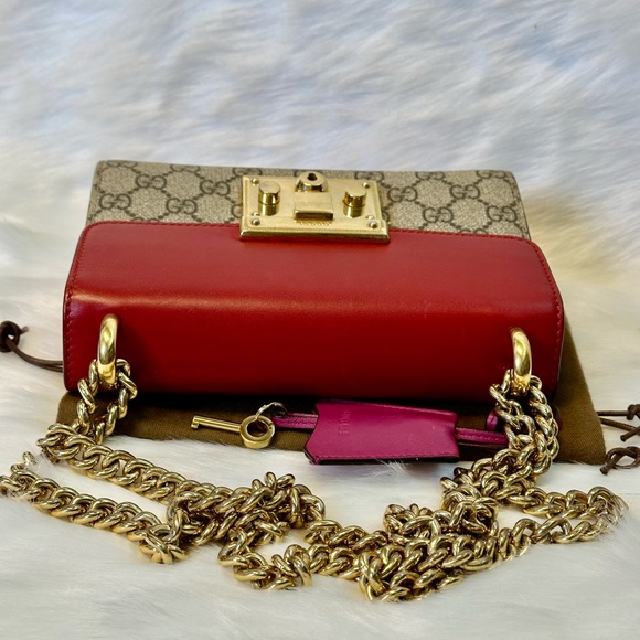 Gucci Red Pink and Gold Chain Shoulder Bag - Picture 13 of 14
